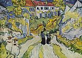 Vincent van Gogh Village Street and Stairs with Figures painting
